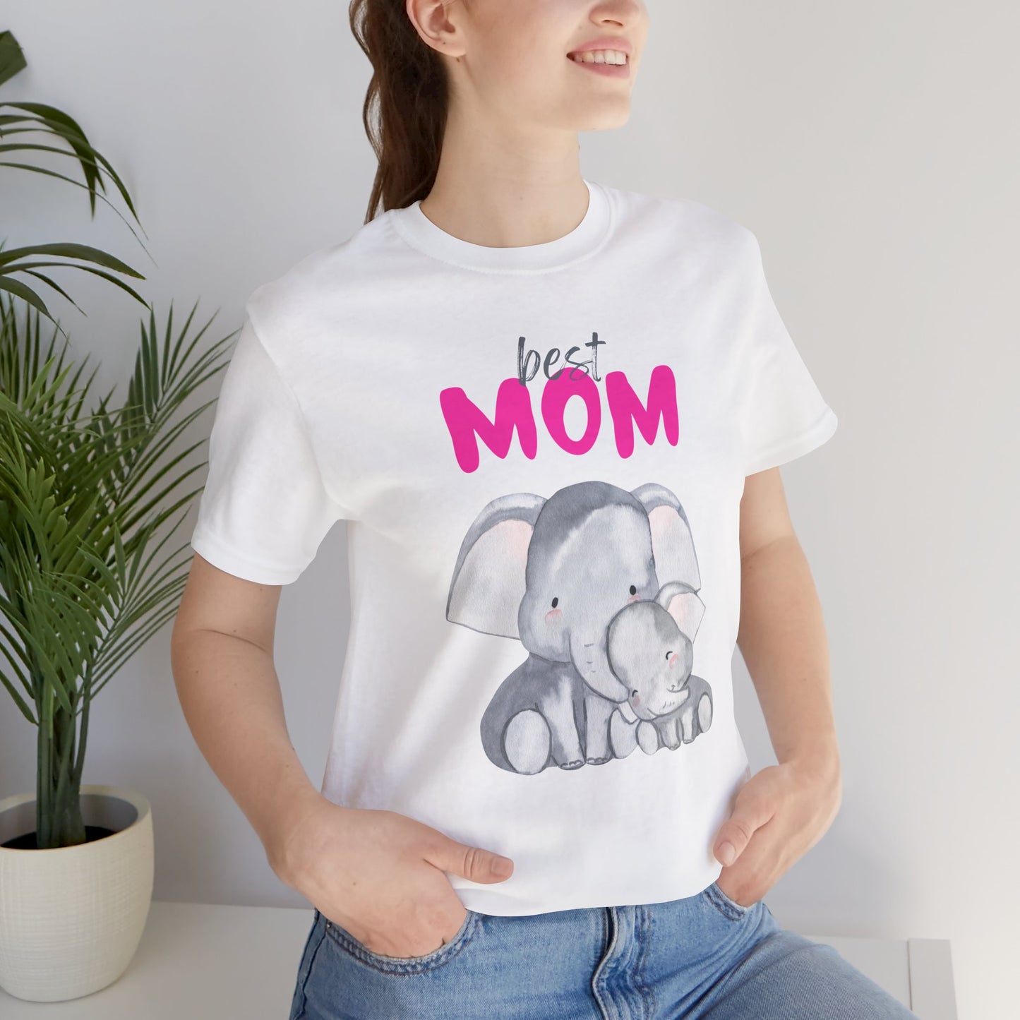 Cute Elephant Best Mom Jersey Tee