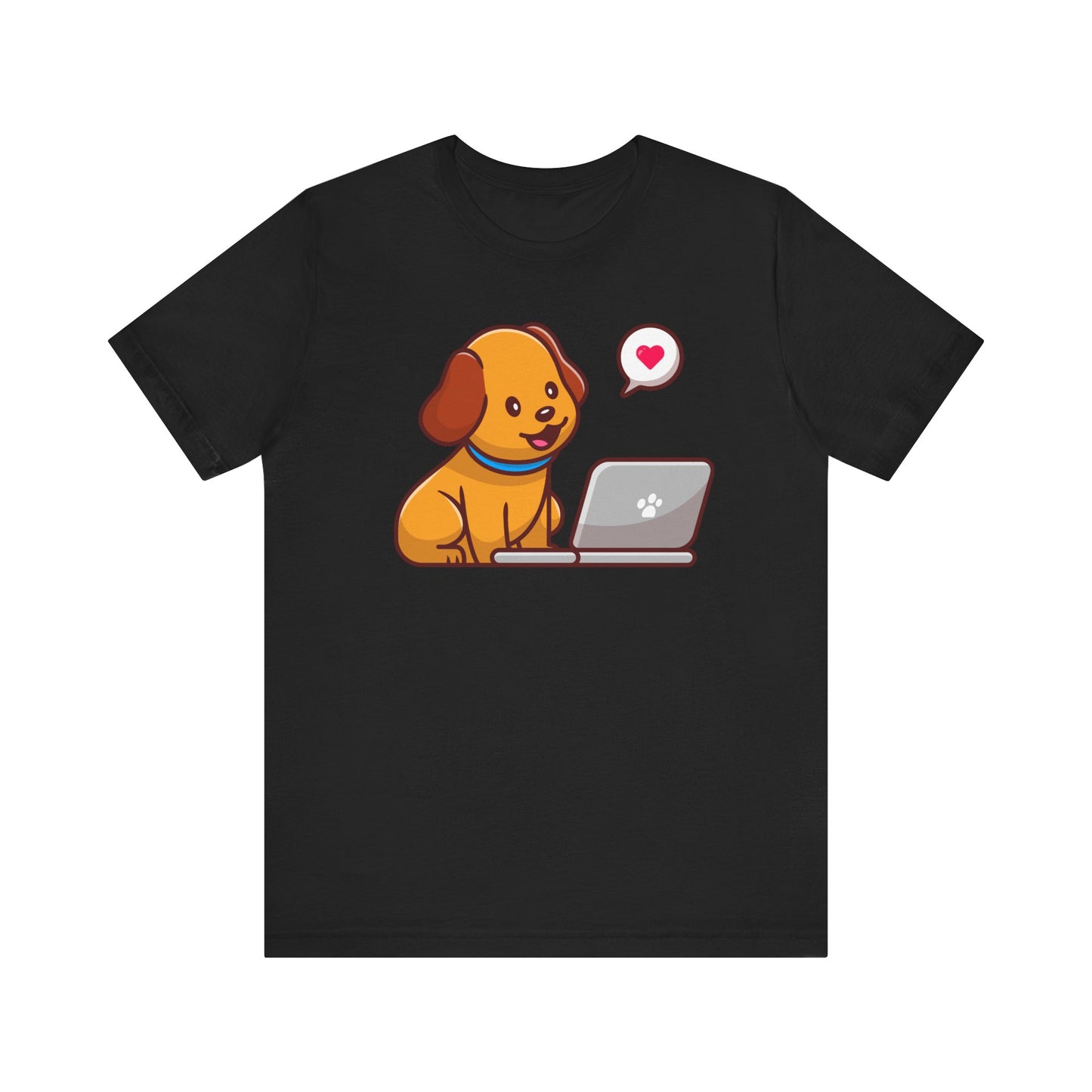 Animal Lover Unisex Tee - Express Delivery - Dog Laptop Design