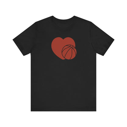 Camiseta de manga corta unisex. Me encanta el baloncesto. 