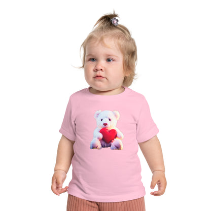 Cute Teddy Bear Baby T-Shirt - Pink Short Sleeve Tee for Kids