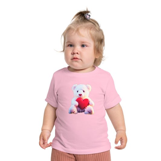 Cute Teddy Bear Baby T-Shirt - Pink Short Sleeve Tee for Kids