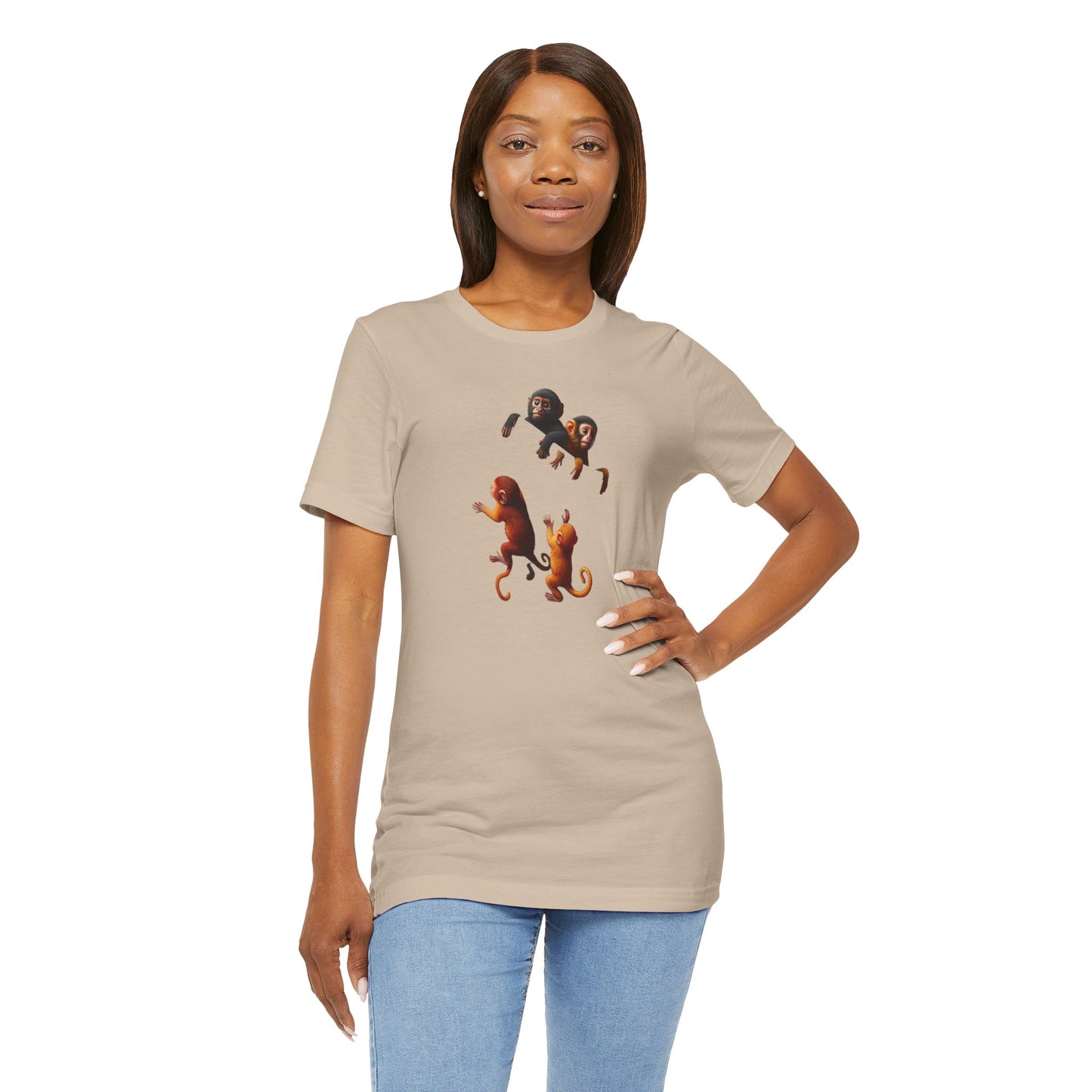 T-shirt unisexe avec singe grimpant