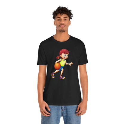 Unisex Jersey Short Sleeve Tee GIRL PLAYING BASKETBALL