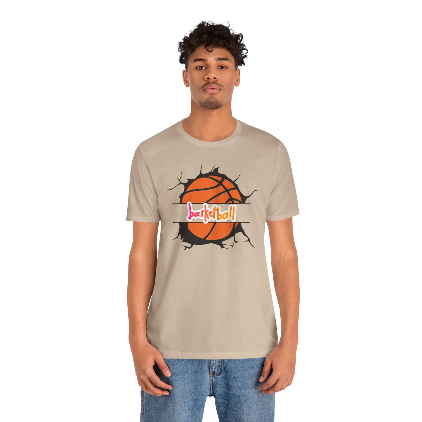 T-shirt à manches courtes en jersey unisexe BASKETBALL