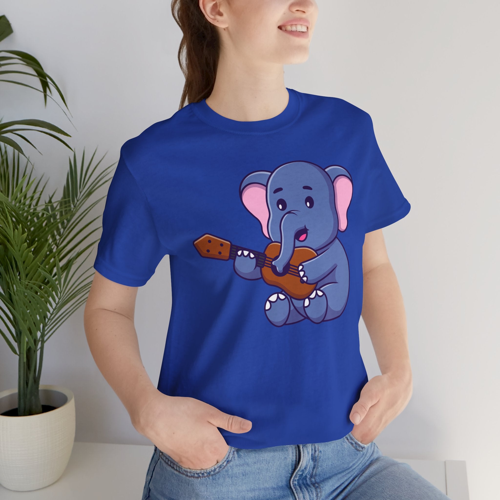 Cartoon Elephant Guitar Unisex Tee - Express Delivery Available