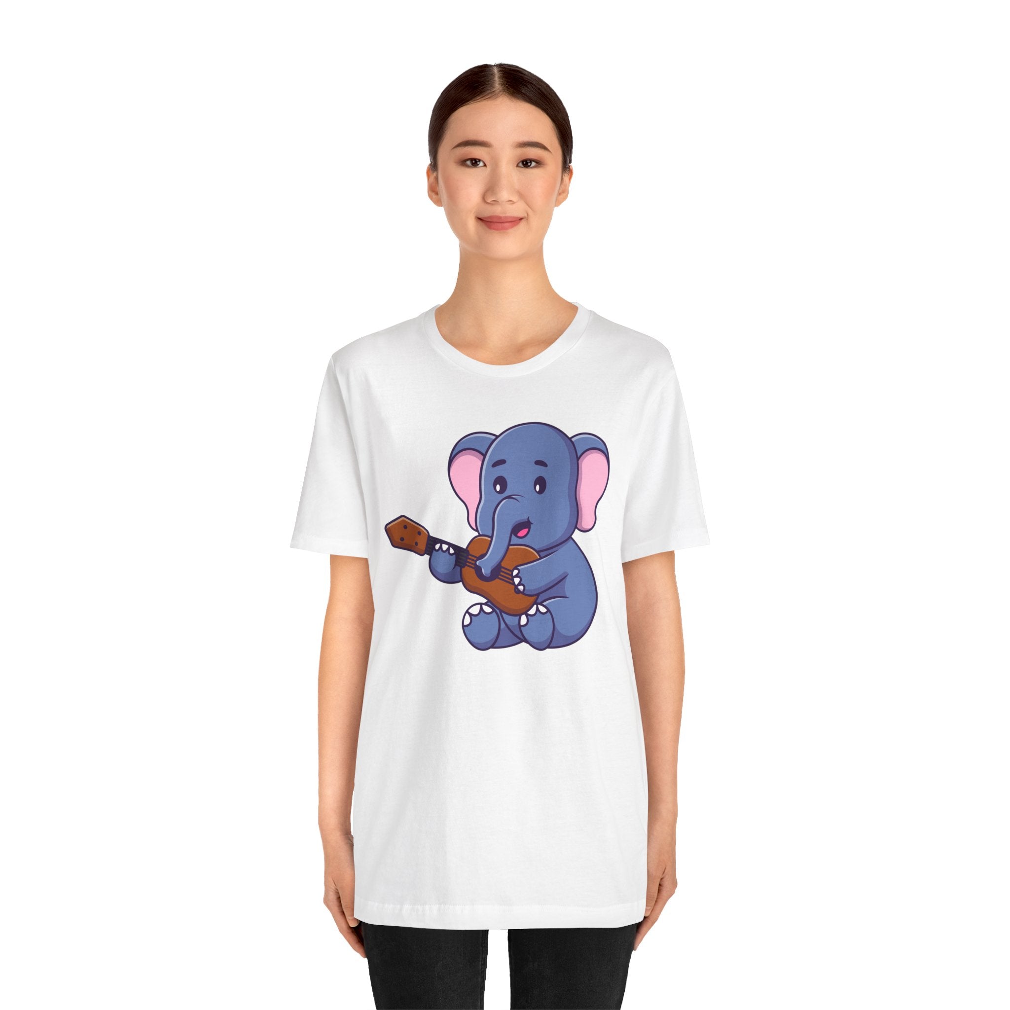 Cartoon Elephant Guitar Unisex Tee - Express Delivery Available