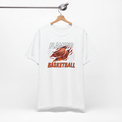 Flaming Basketball Graphic Tee for Sports Lovers