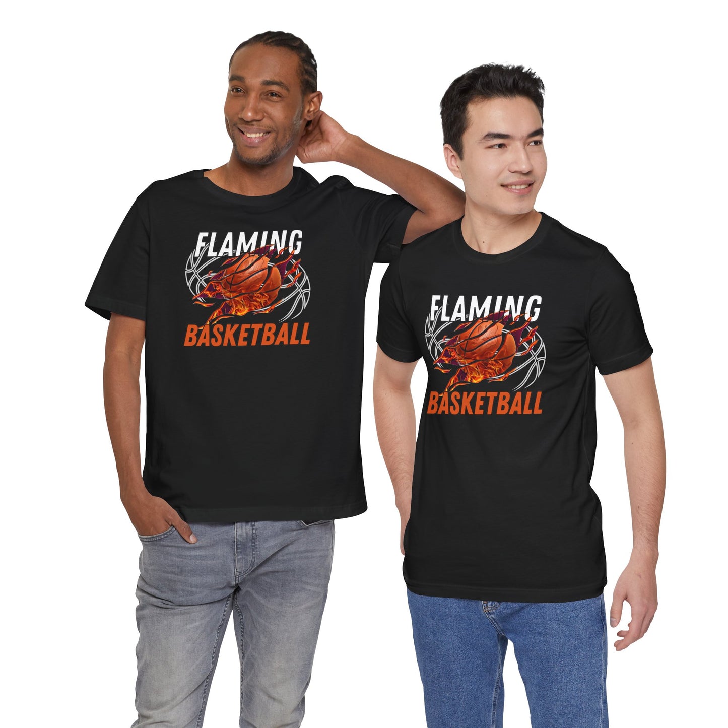 Flaming Basketball Graphic Tee for Sports Lovers