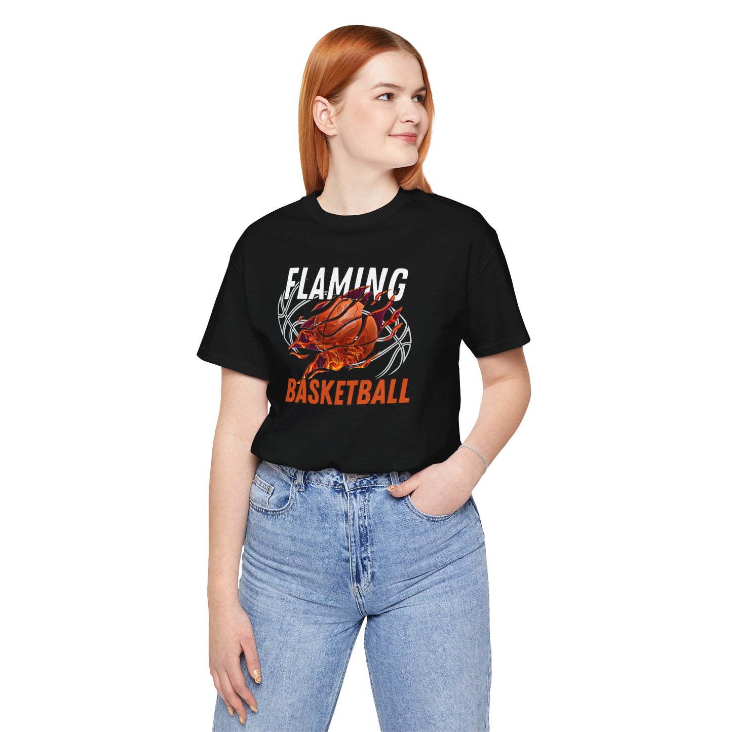 Flaming Basketball Graphic Tee for Sports Lovers