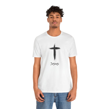 Faith Inspired Unisex Short Sleeve Tee - 'Jesus' Cross Design