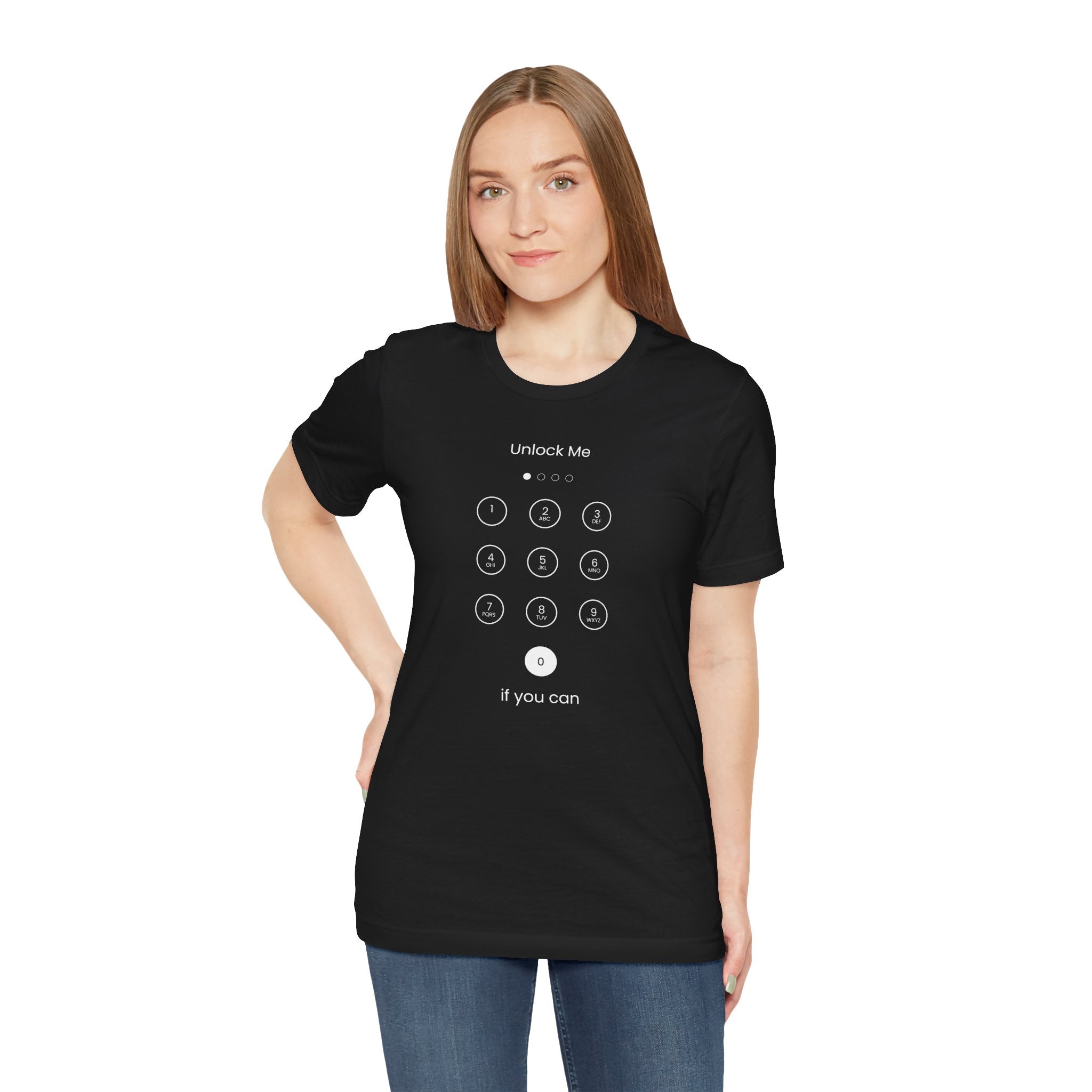 Unlock Me Unisex Jersey Short Sleeve Tee - Fun and Playful Graphic Tee for Tech Lovers