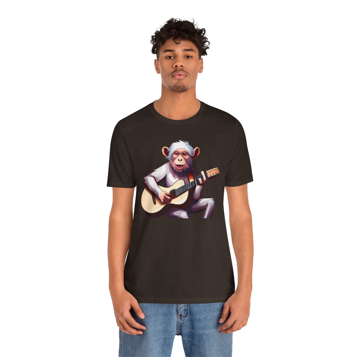 Unisex Tee Monkey Playing Guitar Express Delivery Gift