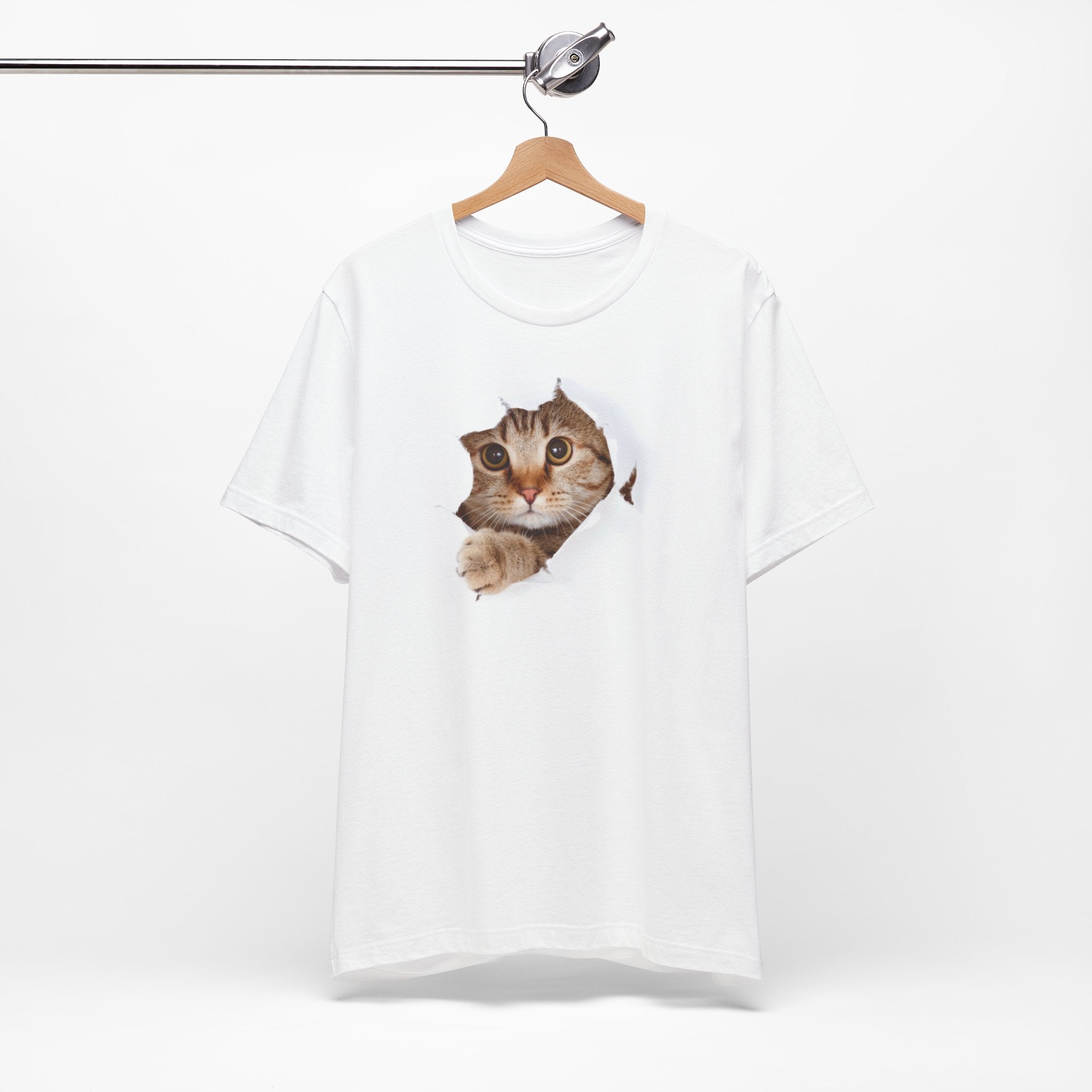 Cute Cat Peeking Unisex Tee | Fun & Playful Cat Design