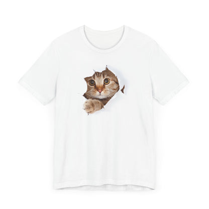 Cute Cat Peeking Unisex Tee | Fun & Playful Cat Design