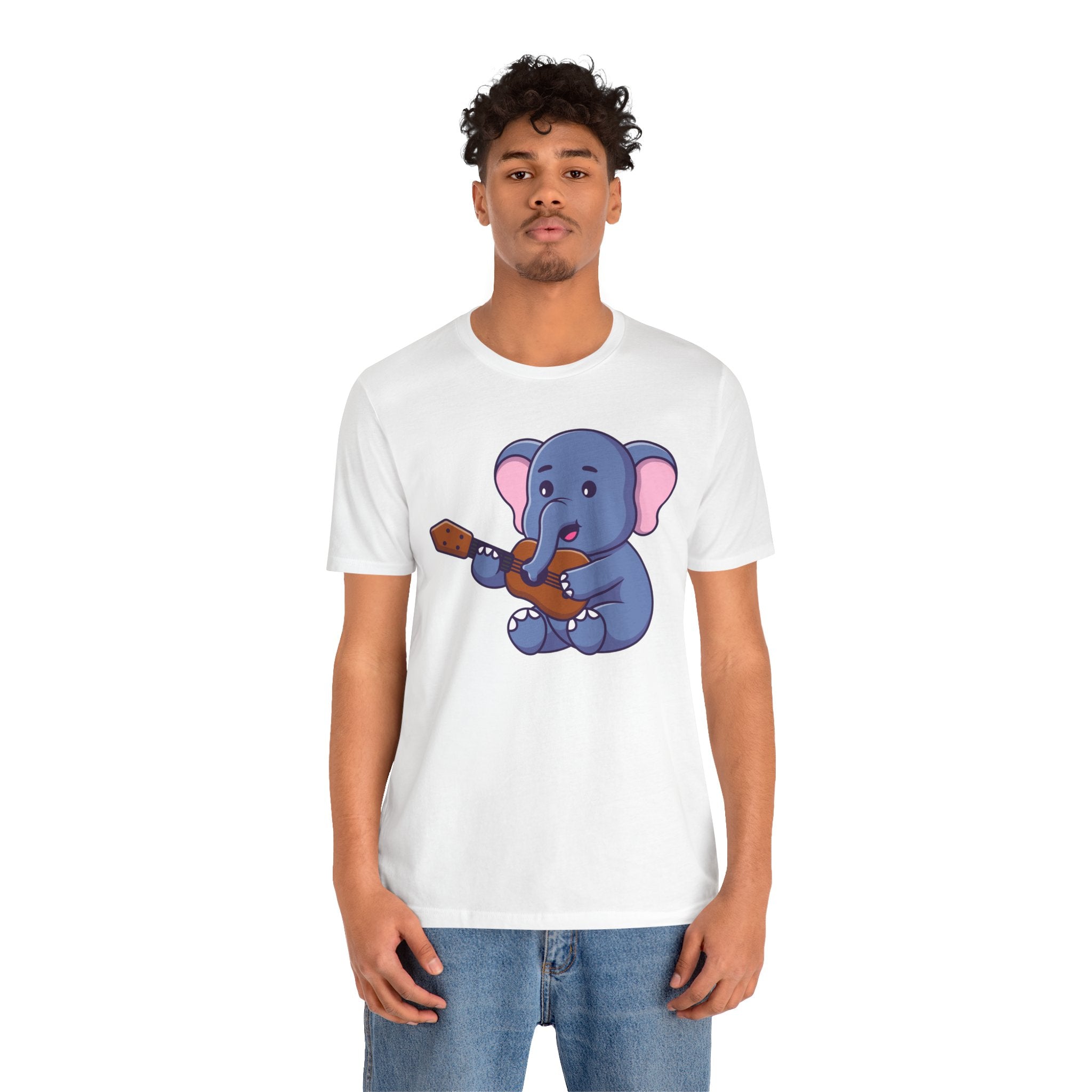 Cartoon Elephant Guitar Unisex Tee - Express Delivery Available