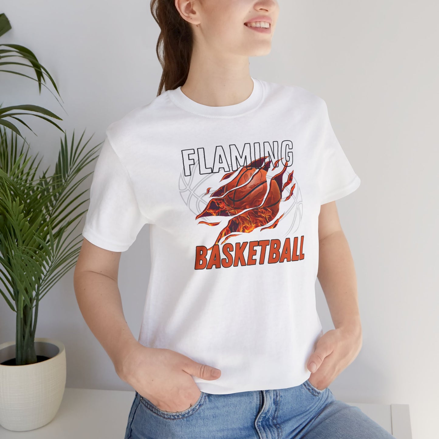 Flaming Basketball Graphic Tee for Sports Lovers