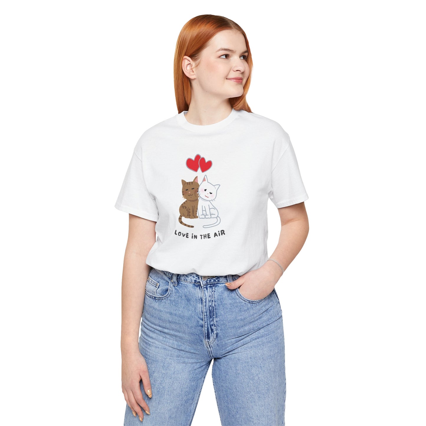 Cute Cat Love Graphic Tee - Perfect for Animal Lovers