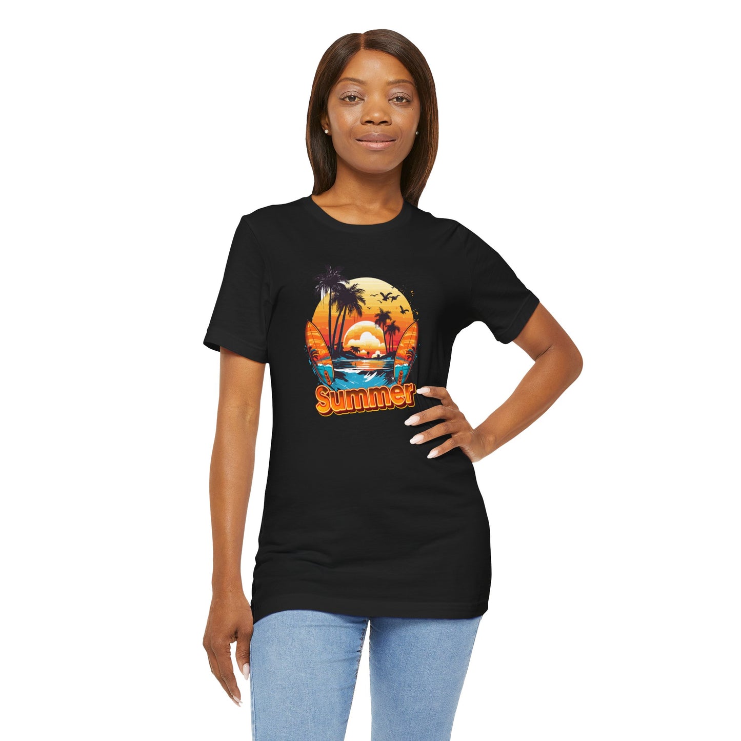 Vintage Summer Vibes Unisex Tee - Beach Sunset Graphic T-Shirt