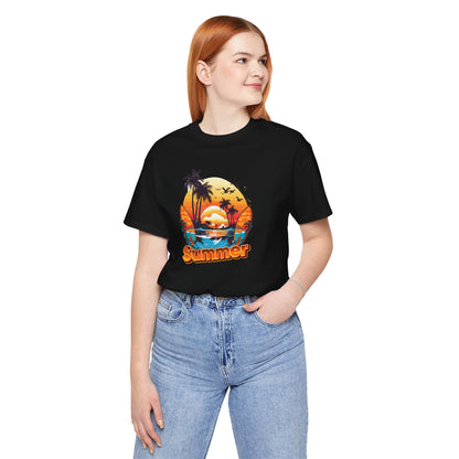 Vintage Summer Vibes Unisex Tee - Beach Sunset Graphic T-Shirt