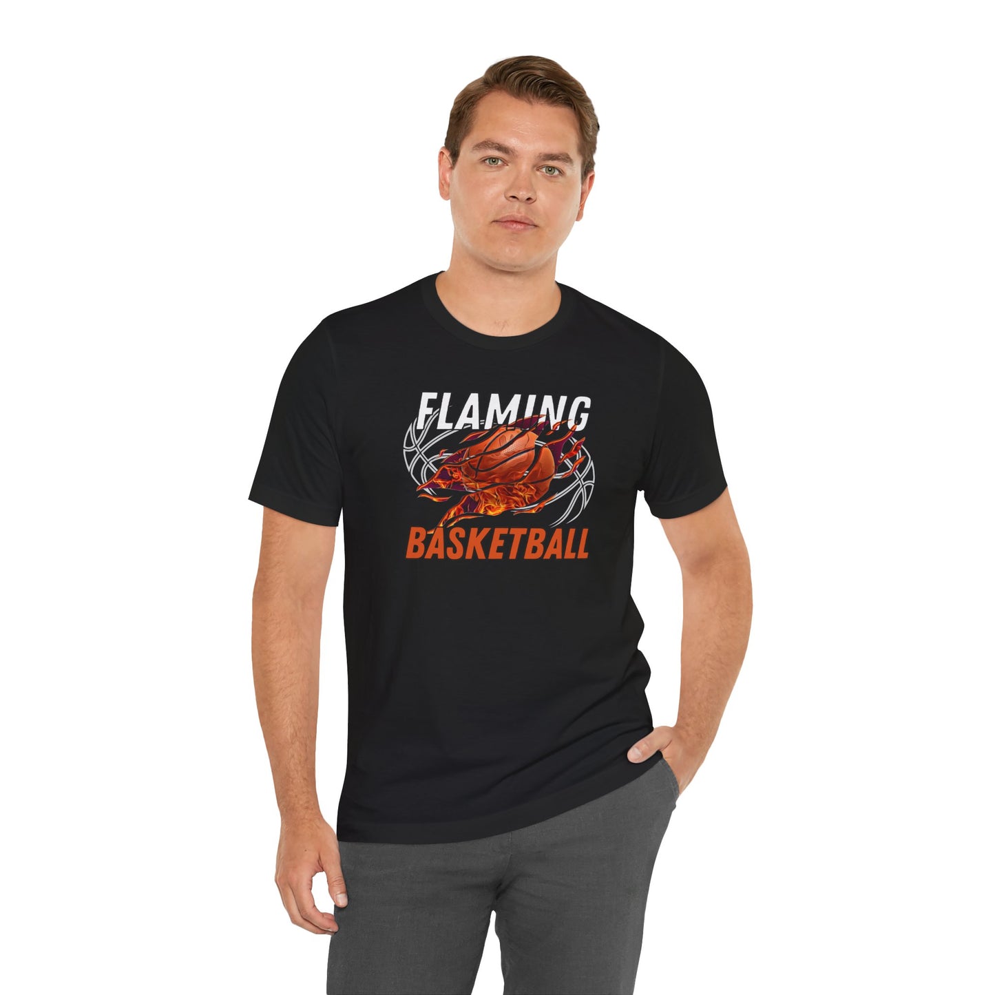 Flaming Basketball Graphic Tee for Sports Lovers