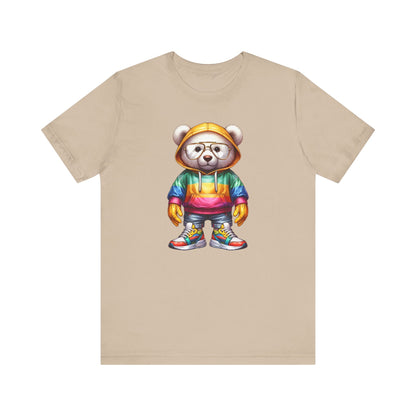 T-shirt à manches courtes unisexe en jersey Ours en peluche avec capuche 