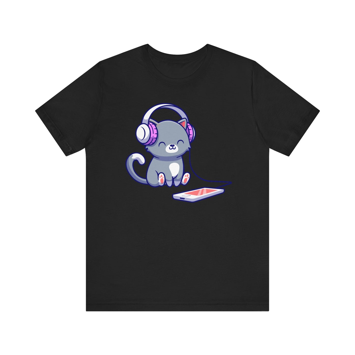 Cat Headphone Music Unisex Tee - Express Delivery Available