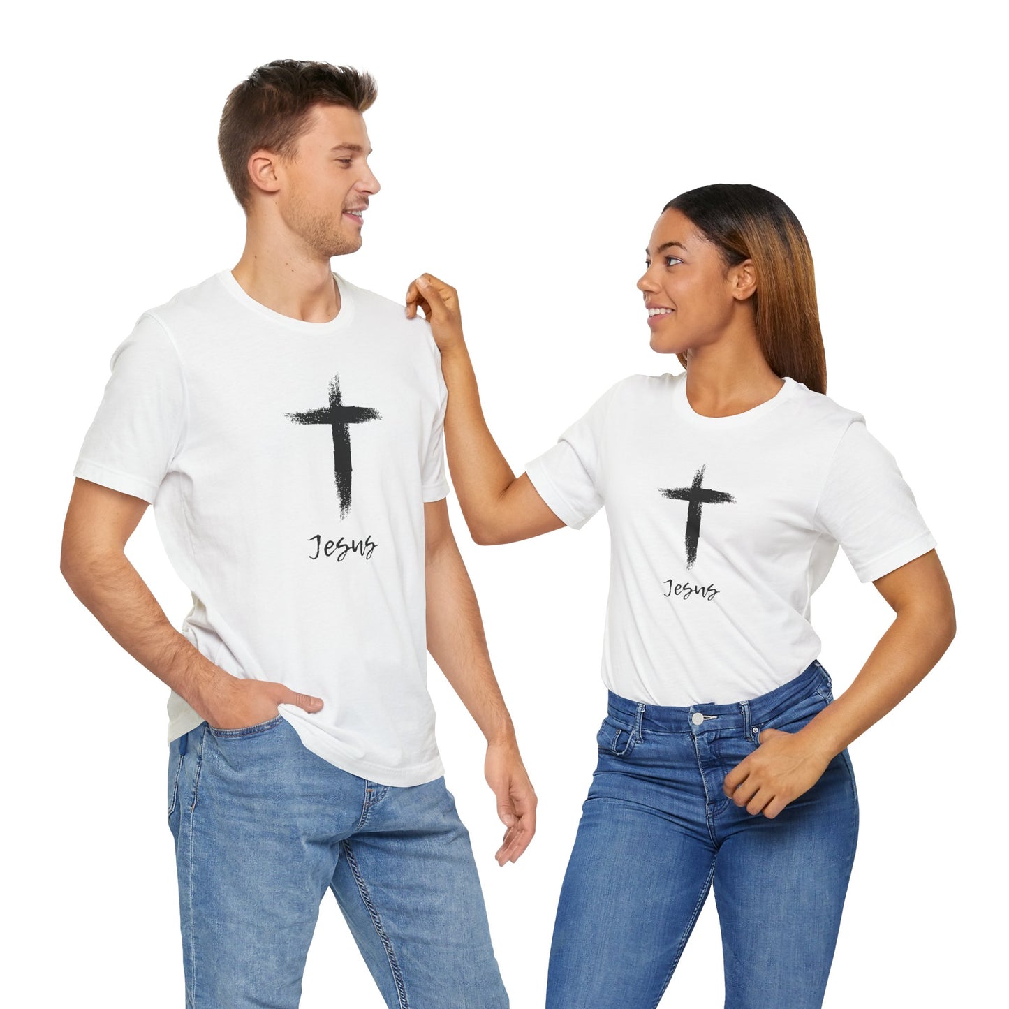 Faith Inspired Unisex Short Sleeve Tee - 'Jesus' Cross Design