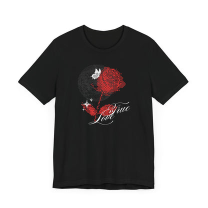 Love You Roses Short Sleeve Tee - Romantic Floral Design