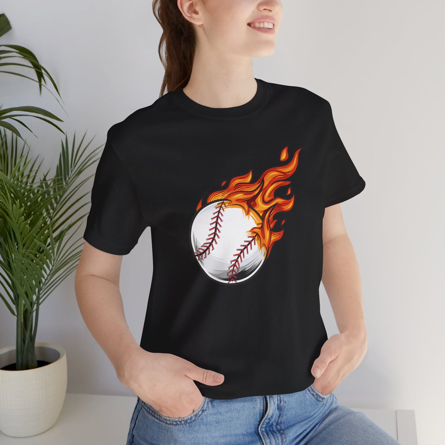 Unisex Jersey Short Sleeve Tee Express Delivery available BASEBALL FIRE