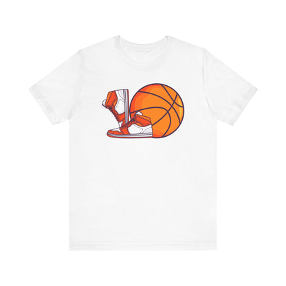 T-shirt unisexe en jersey avec chaussures de basket-ball