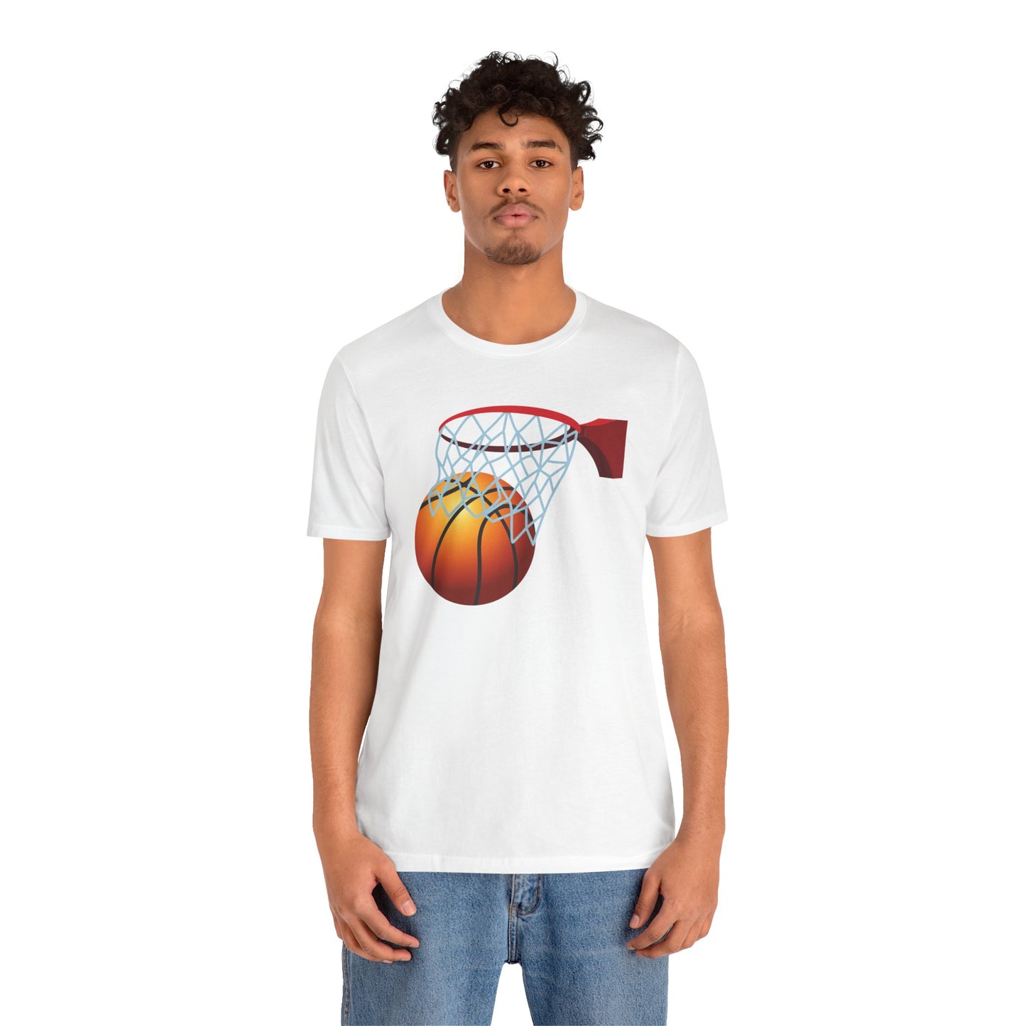 Camiseta de manga corta unisex con red de baloncesto 