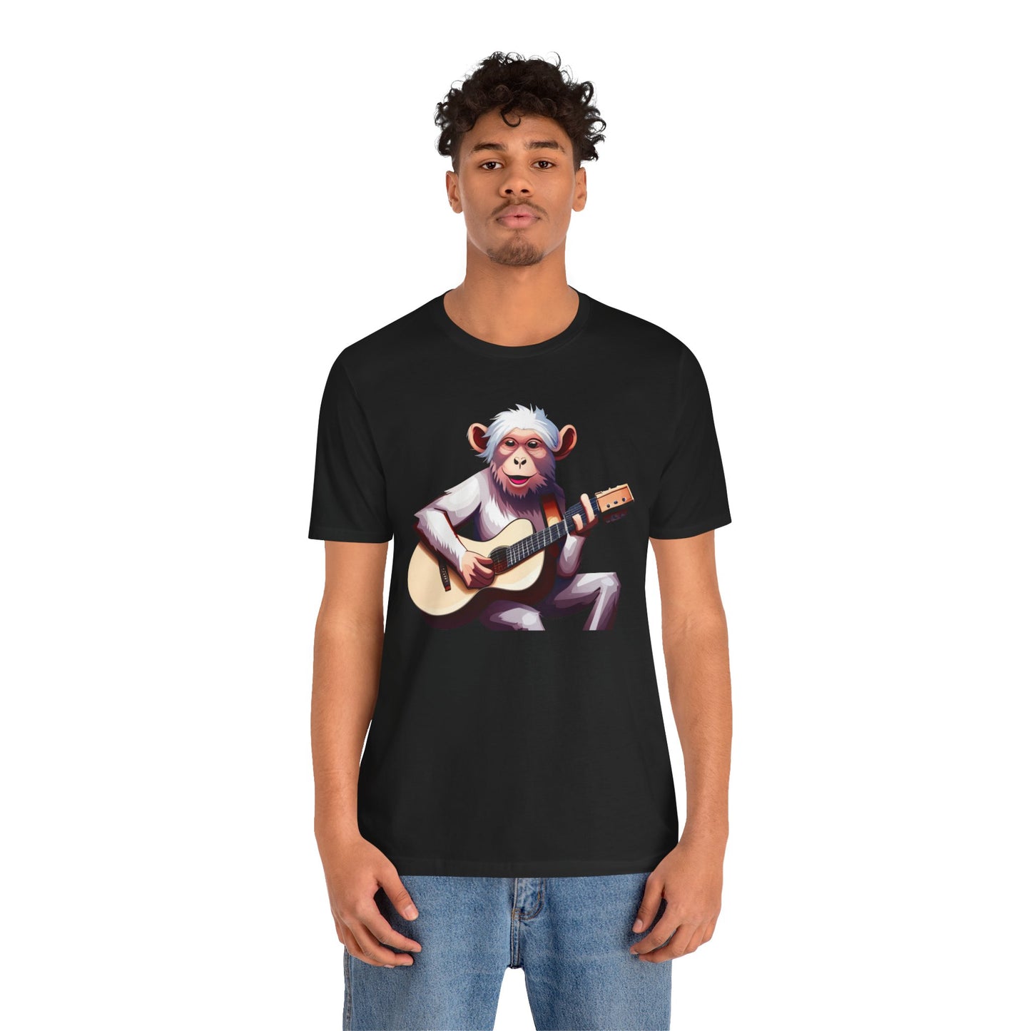 Unisex Tee Monkey Playing Guitar Express Delivery Gift