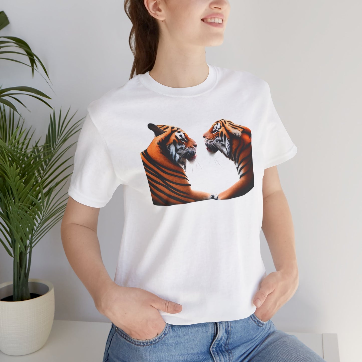 Two tigers Unisex Jersey Short Sleeve Tee