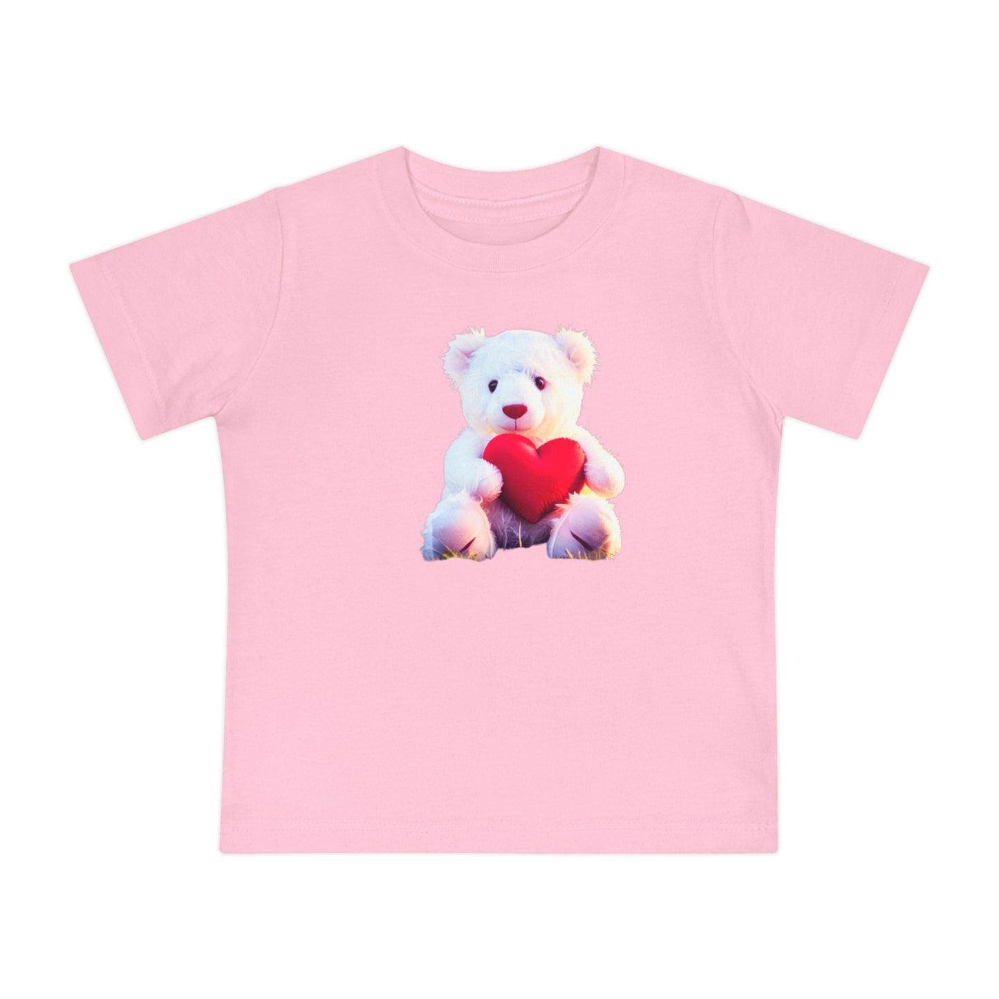 Cute Teddy Bear Baby T-Shirt - Pink Short Sleeve Tee for Kids