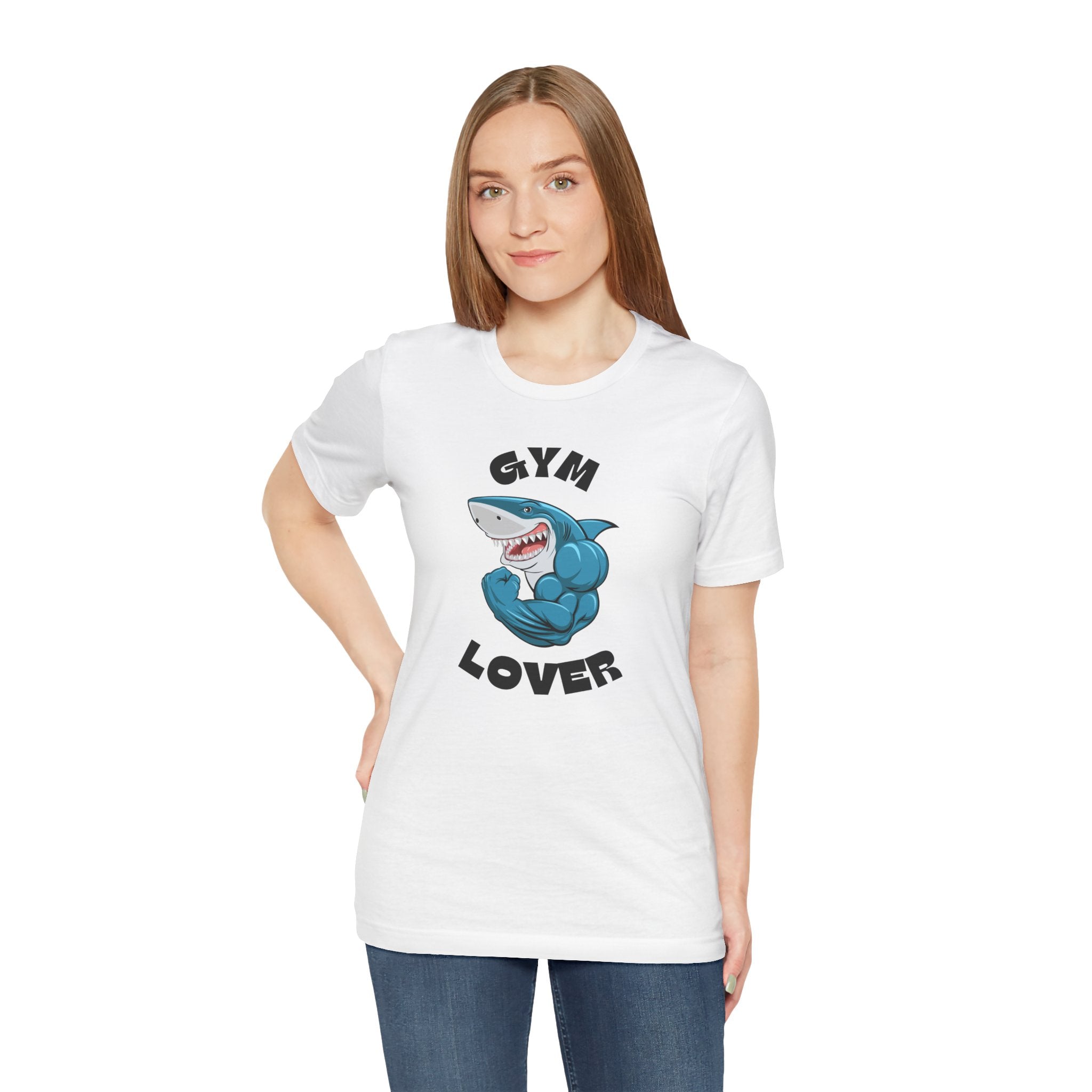 Gym Lover Shark Graphic Tee for Fitness Enthusiasts