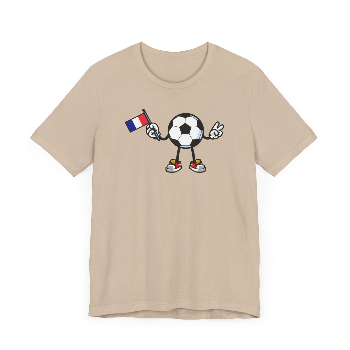 T-shirt à manches courtes unisexe en jersey avec drapeau de la France 