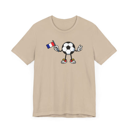 T-shirt à manches courtes unisexe en jersey avec drapeau de la France 