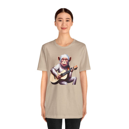 Unisex Tee Monkey Playing Guitar Express Delivery Gift