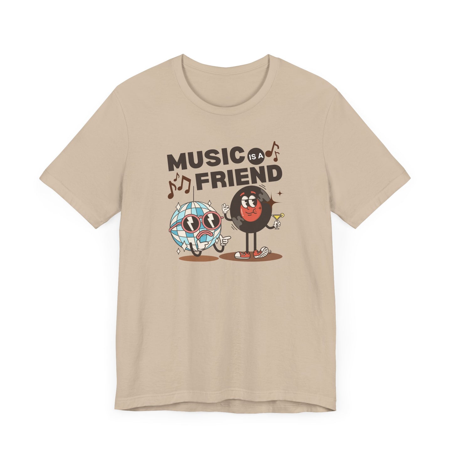 Music is a Friend Unisex Tee - Fun Graphic Music T-Shirt for Music Lovers