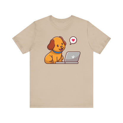 Animal Lover Unisex Tee - Express Delivery - Dog Laptop Design