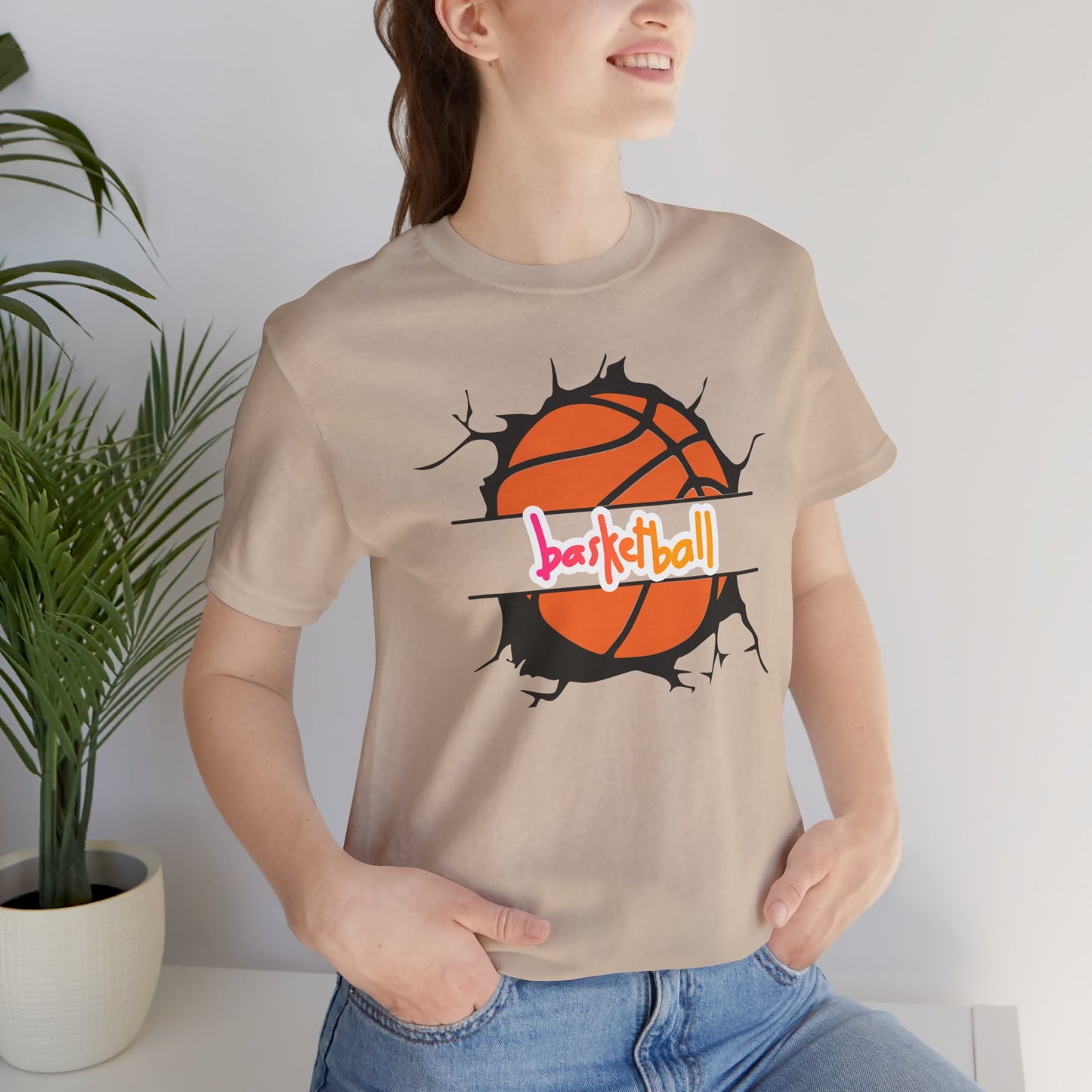 T-shirt à manches courtes en jersey unisexe BASKETBALL