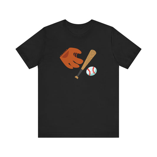 Unisex Jersey Short Sleeve Tee Express Delivery available BASEBALL BAT GLOVE