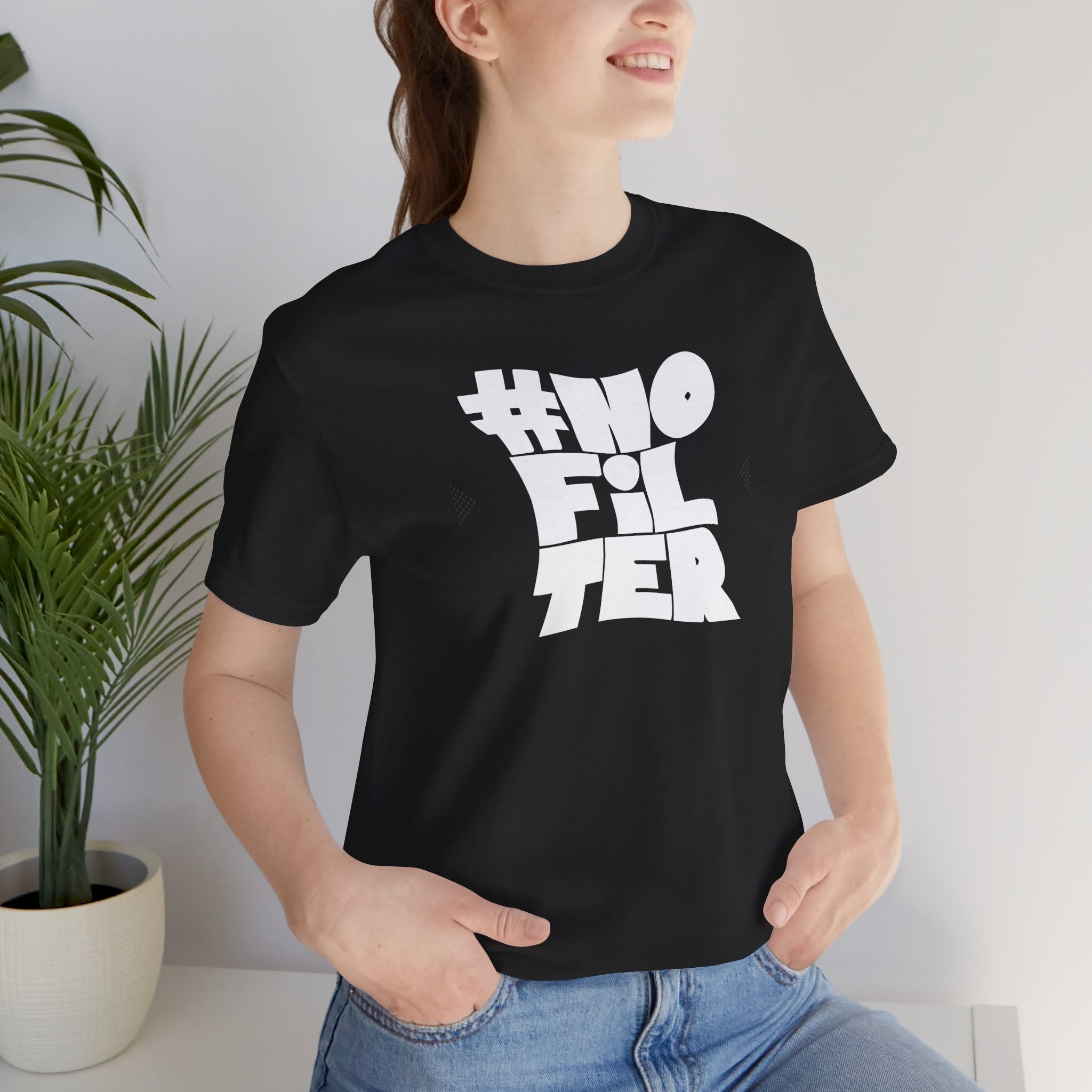 #NoFilter Unisex Short Sleeve Tee - Trendy Graphic T-Shirt for Everyday Style