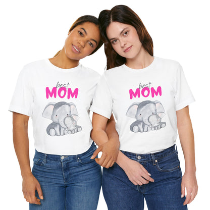 Cute Elephant Best Mom Jersey Tee