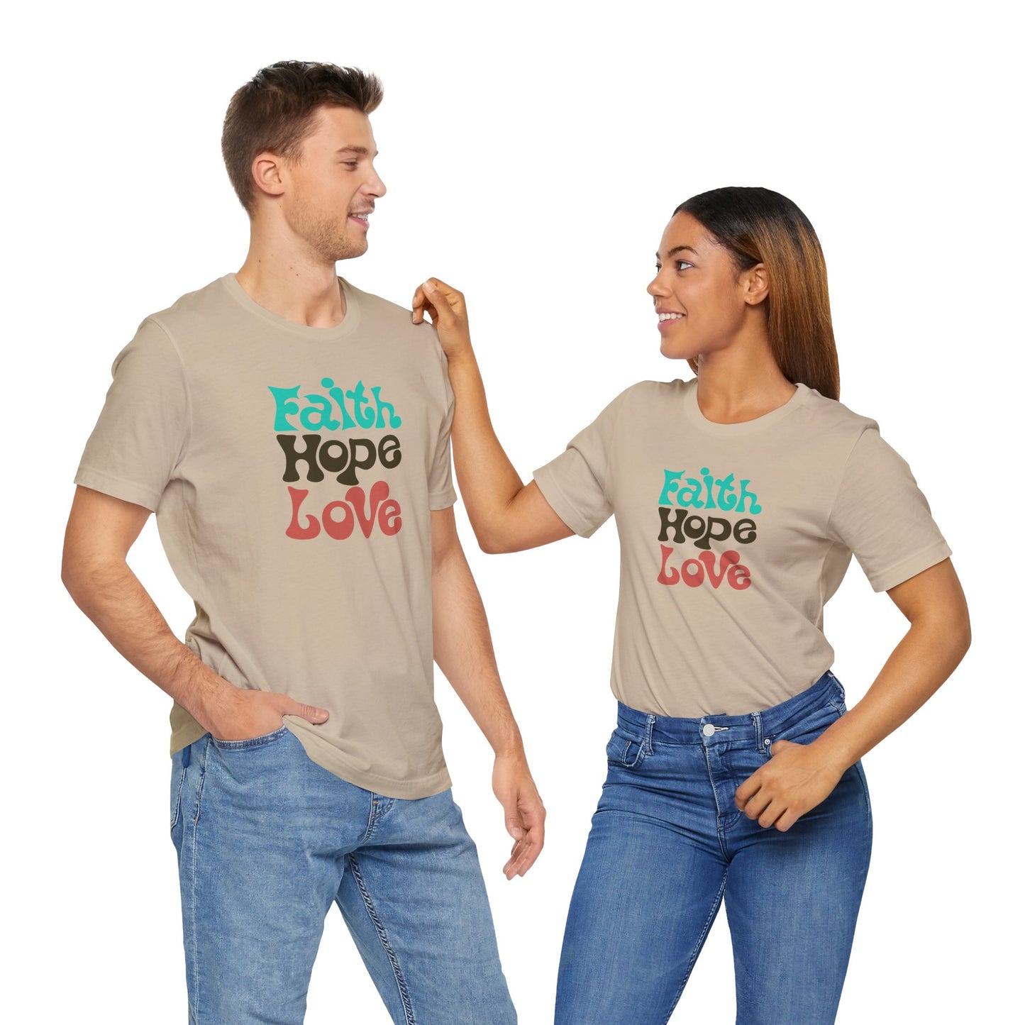 Faith Hope Love Unisex Short Sleeve Tee - Inspirational Graphic T-Shirt