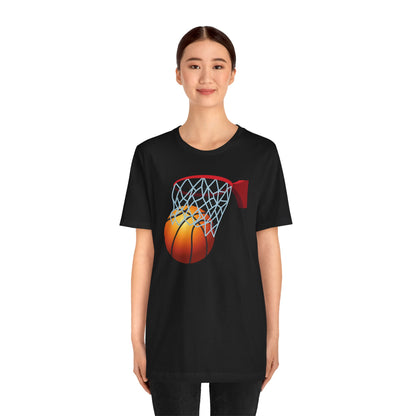 Camiseta de manga corta unisex con red de baloncesto 