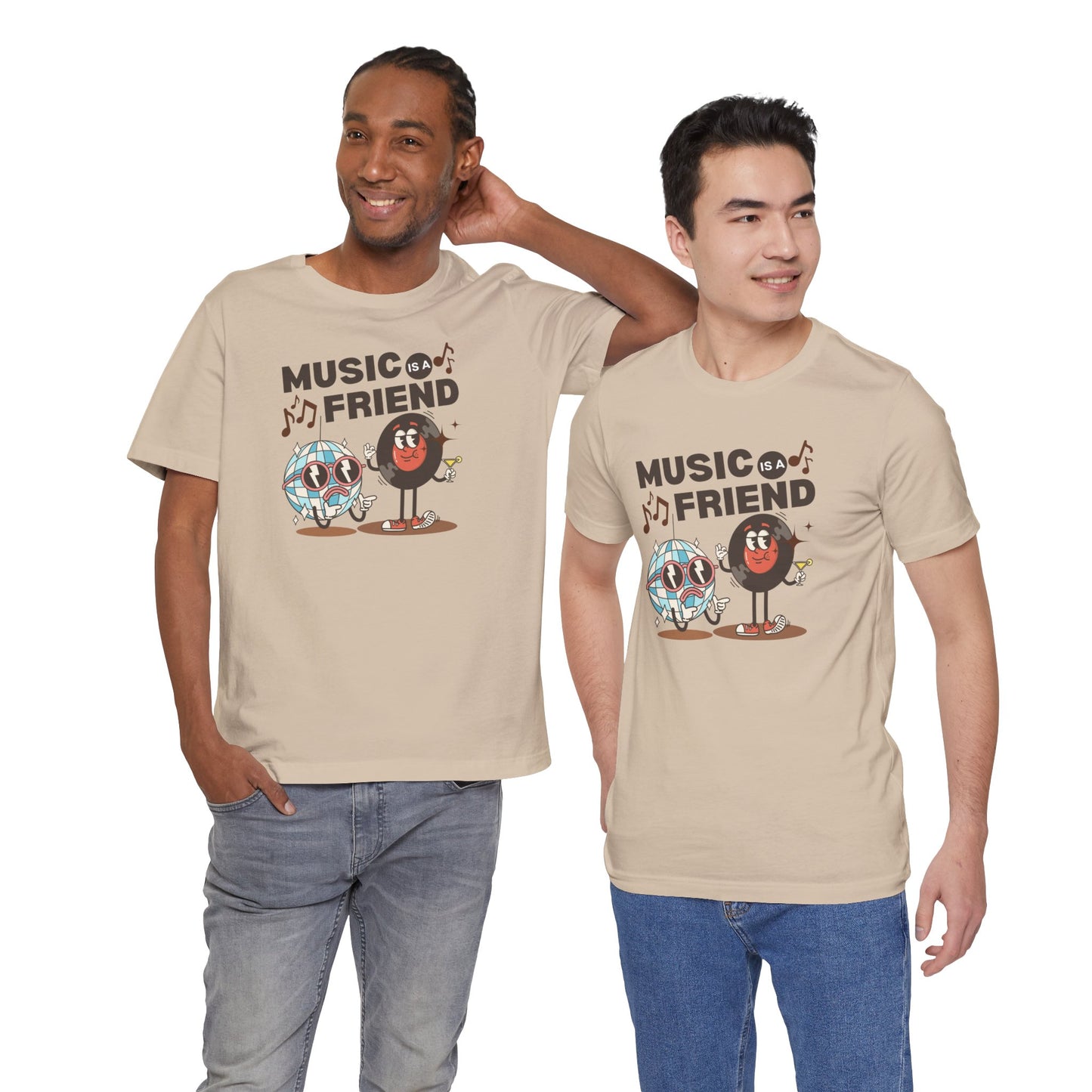 Music is a Friend Unisex Tee - Fun Graphic Music T-Shirt for Music Lovers