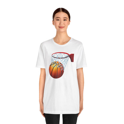 Camiseta de manga corta unisex con red de baloncesto 