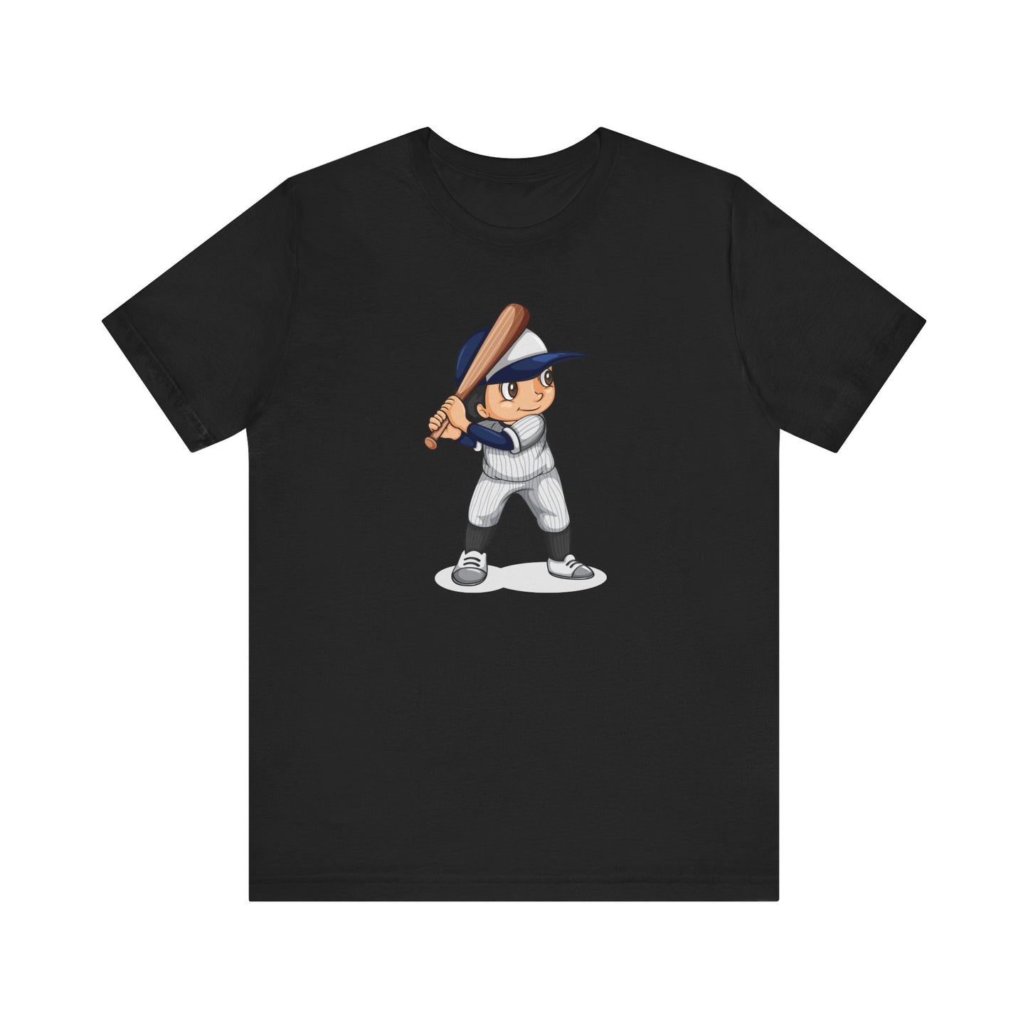 Unisex Jersey Short Sleeve Tee Express Delivery available CARTOON BOY HOLDING BASEBALL BAT