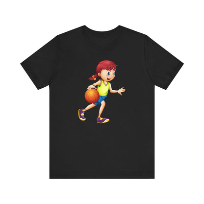 Unisex Jersey Short Sleeve Tee GIRL PLAYING BASKETBALL